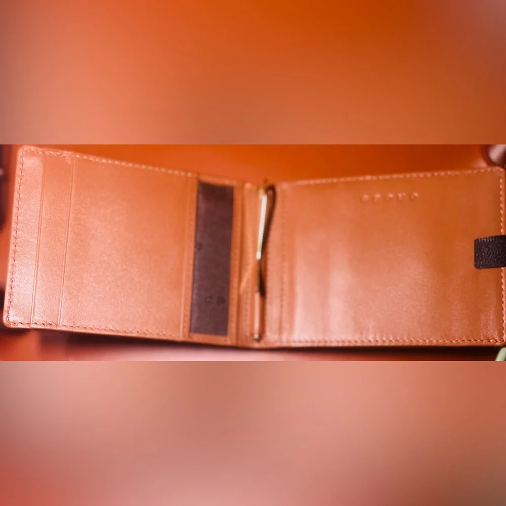 Cross Tan Leather Money Clip